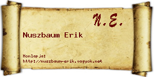 Nuszbaum Erik névjegykártya